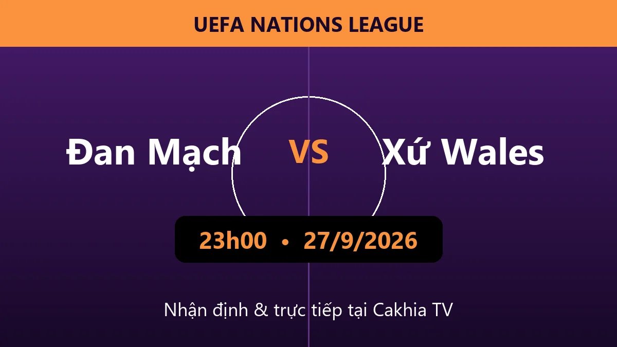 Nhận định Đan Mạch vs Xứ Wales 23h00 ngày 27/9/2026